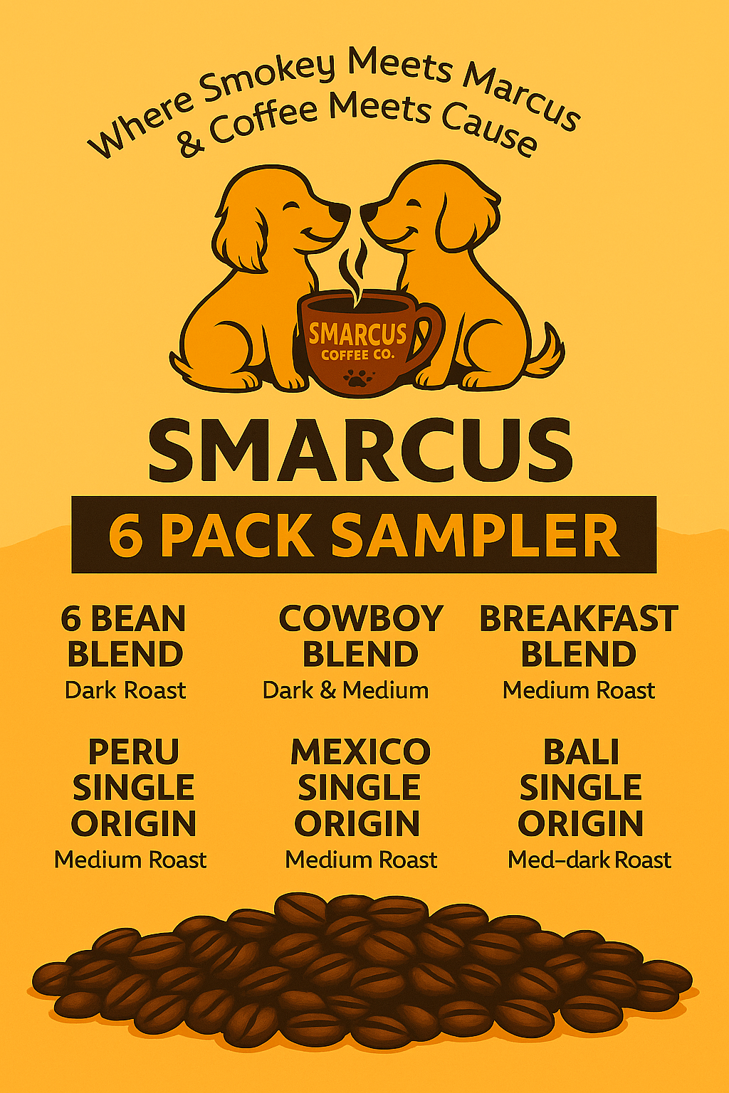 Best Sellers Sample Pack: Sixer, Cowboy, Breakfast, Peru, Mexico, Bali