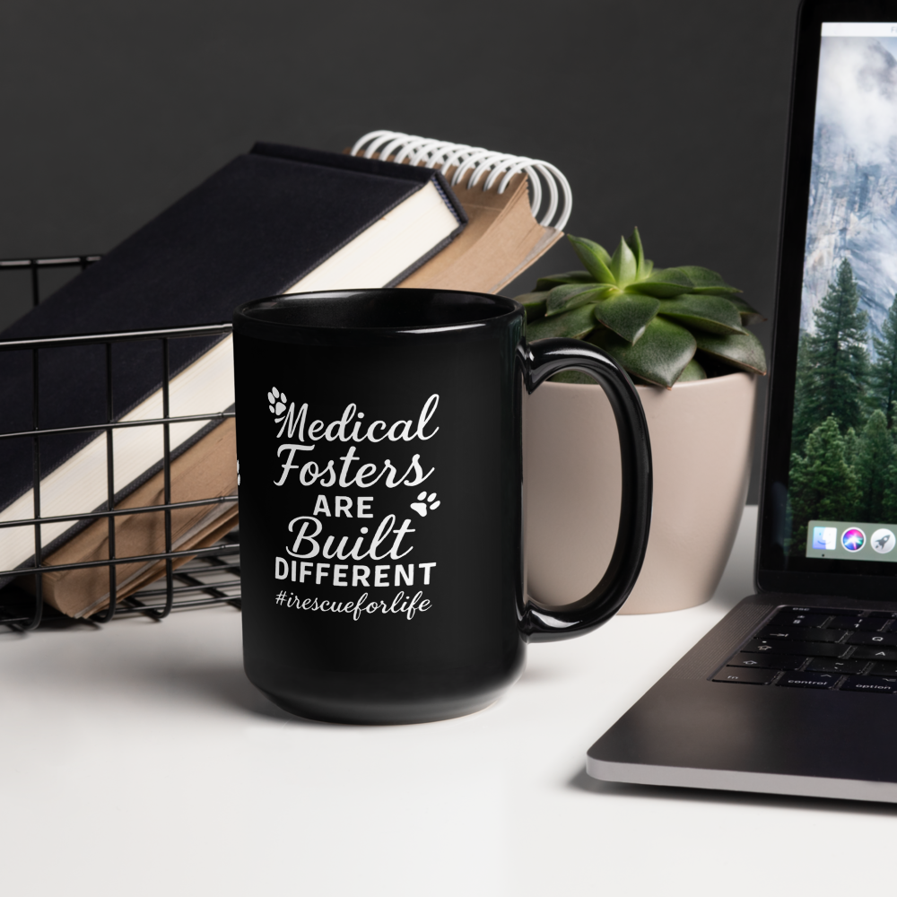 Medical Fosters Are Built Different double sided with paw mug black