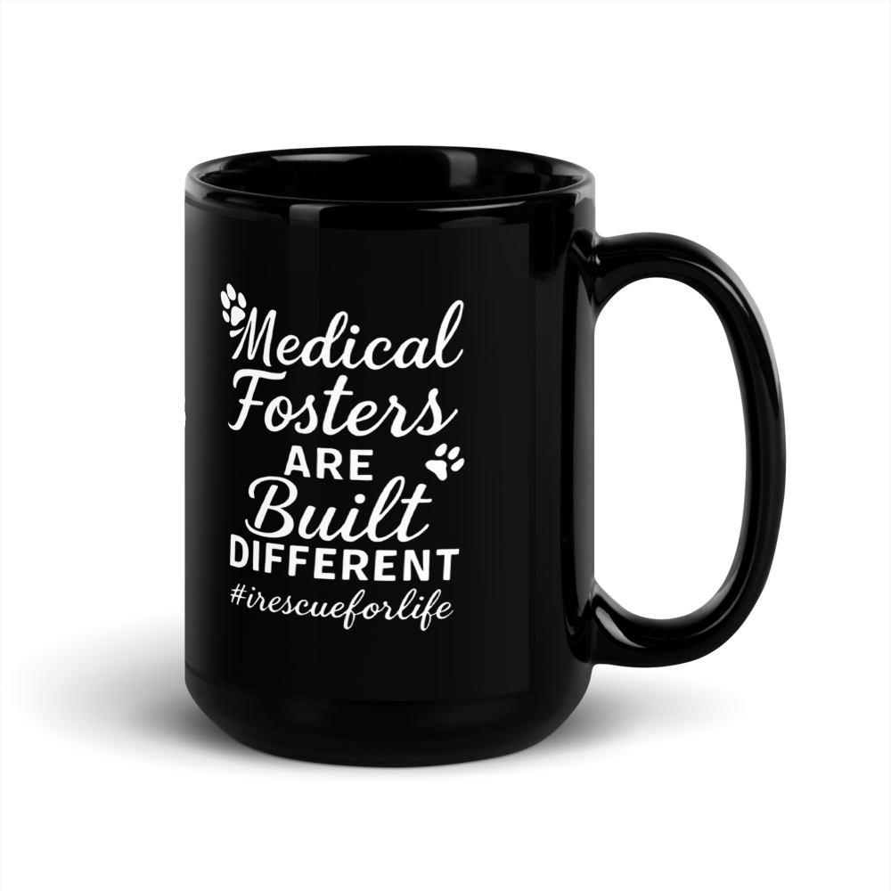 Medical Fosters Are Built Different double sided with paw mug black