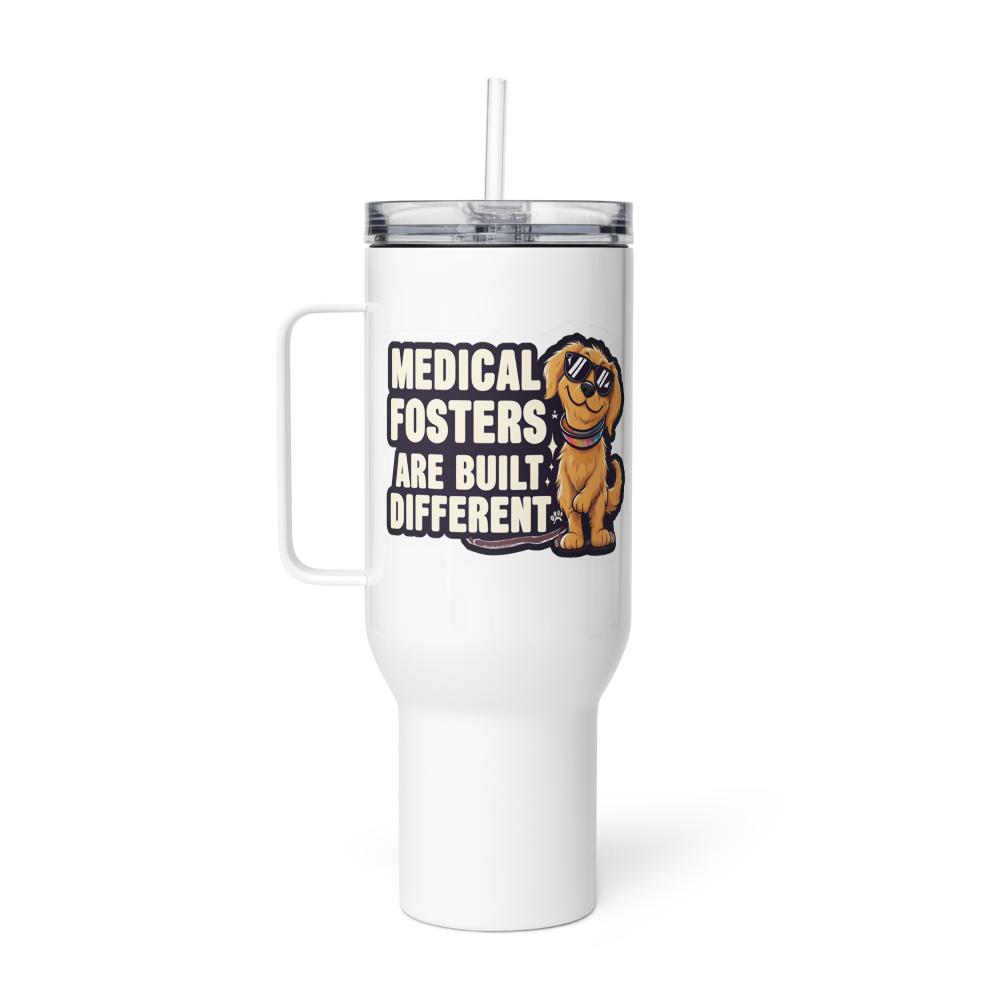 Medical Fosters are Built Different Double Sided Tumbler Lid Straw Rescue Adopt