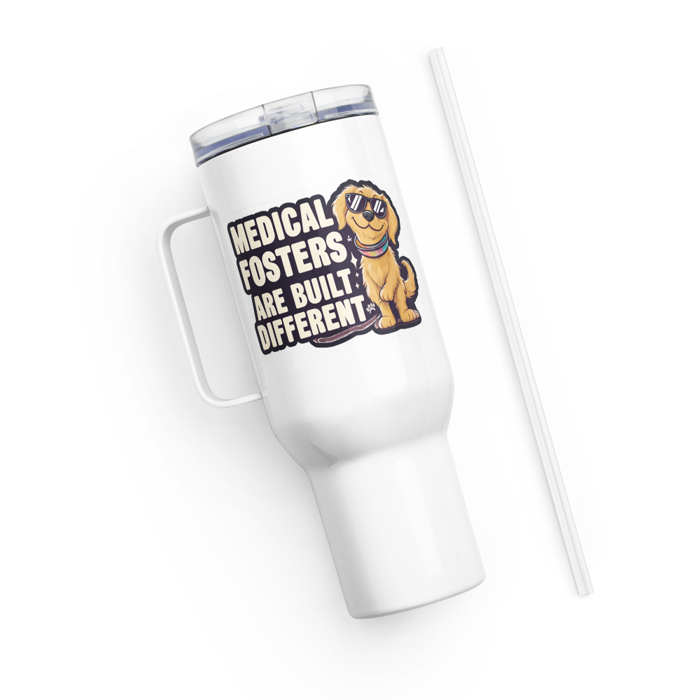 Medical Fosters are Built Different Double Sided Tumbler Lid Straw Rescue Adopt