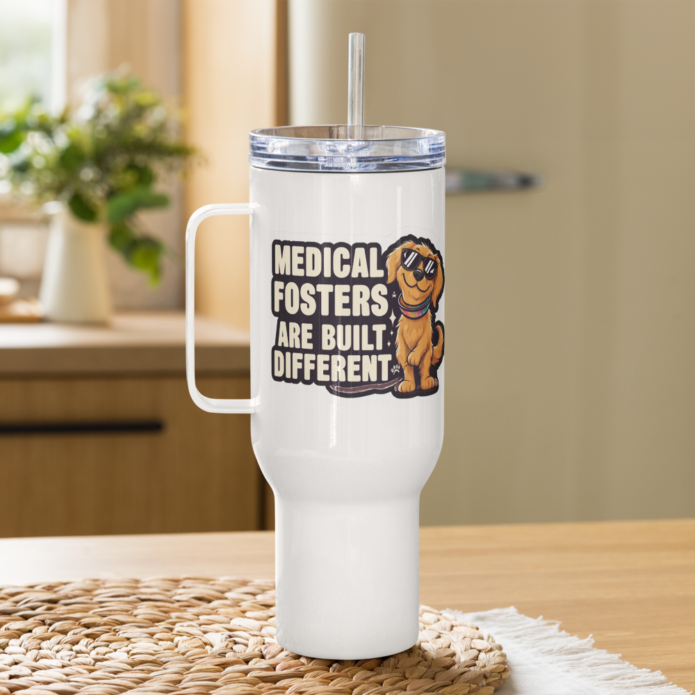 Medical Fosters are Built Different Double Sided Tumbler Lid Straw Rescue Adopt