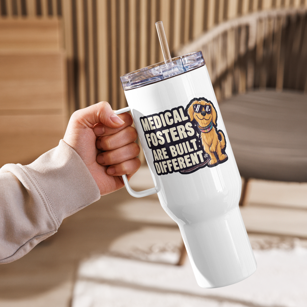 Medical Fosters are Built Different Double Sided Tumbler Lid Straw Rescue Adopt