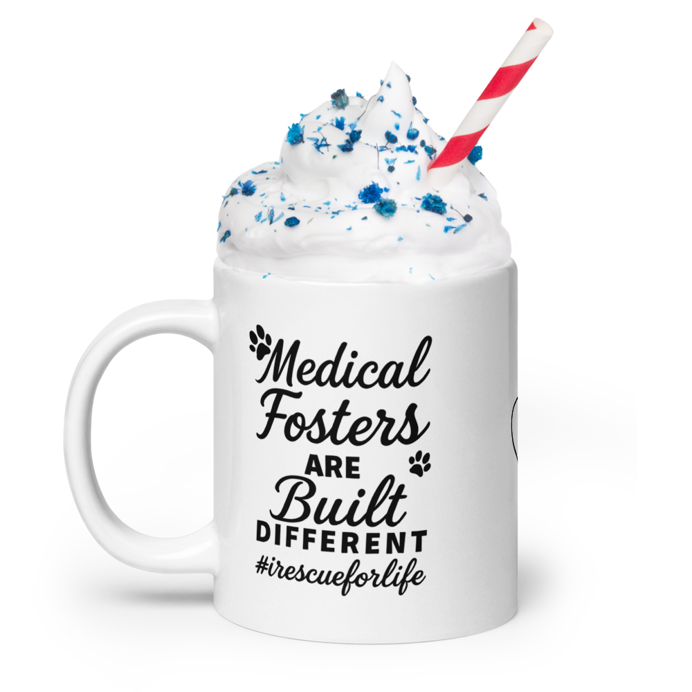 Rescue life: Medical Foster Hero XL Double sided White Mug w heart